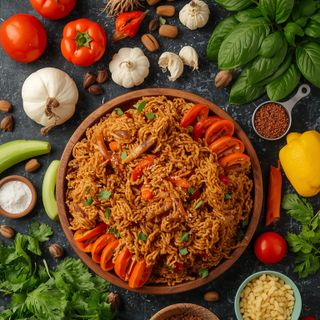 Bami goreng, przygotowany