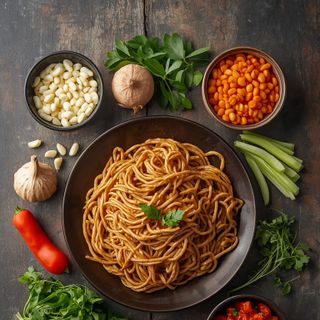 Bami Goreng, zubereitet