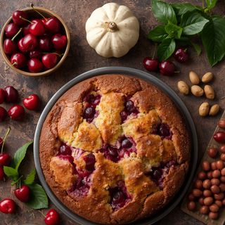 Cherry Cake, Homemade, Baked (with Piety)