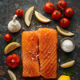 Fischfilet, 'medium' gebraten (ohne Zusatz von Fett und Salz)
