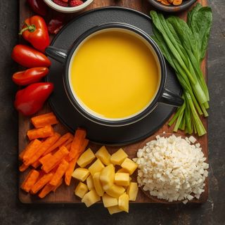 Bezalkoholowe fondue, przygotowane