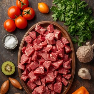 Rind, gehacktes, gebraten (ohne Zusatz von Fett und Salz)
