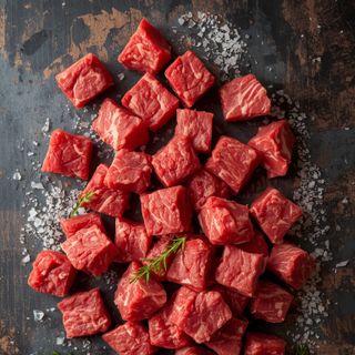 Rind, gehacktes, gebraten (ohne Zusatz von Fett und Salz)