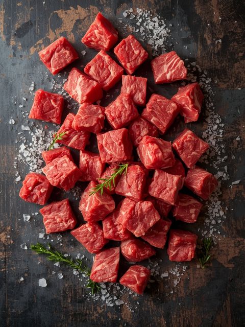 Beef, chopped, fried (without addition of fat and salt)