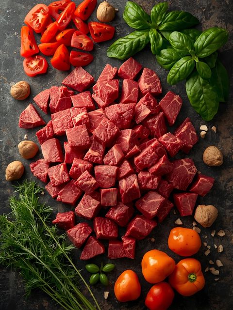 Beef, chopped, raw