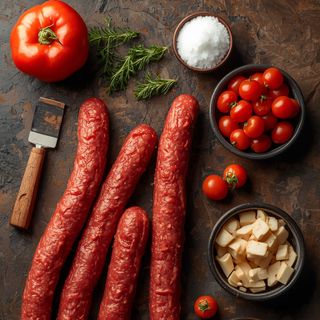 Saucisson, gekocht (ohne Zusatz von Fett und Salz)