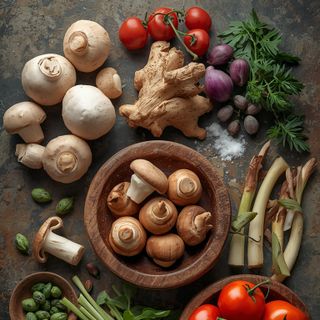 Champignon, Stewed (without Addition of Fat and Salt)