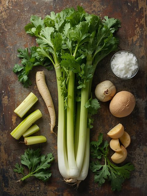 Celery Root, Steamed (Without Addition of Salt)