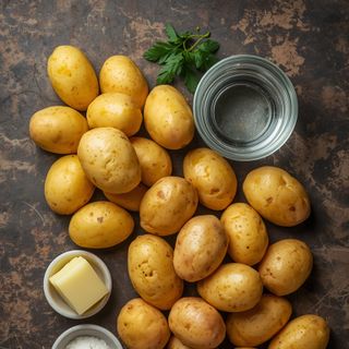 Instant-Kartoffelpüree, zubereitet (mit Wasser und Butter)
