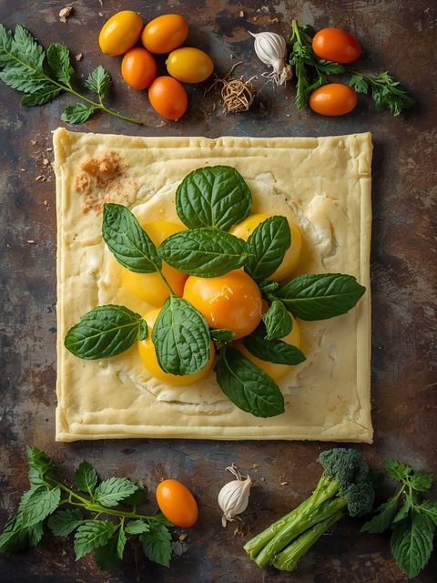Quark Leaves Puff Pastry (with Vegetable Fat), Unbaked