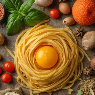 Pasta with egg, dry