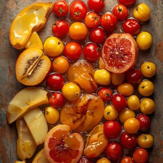 Fruit cocktail, in syrup, preserved, drained