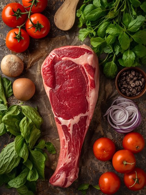 Rind, Schulter, Braten 'rare', im Ofen gebraten (ohne Zusatz von Fett und Salz)