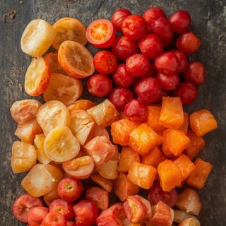 Fruit cocktail, with sweetener, preserved, drained