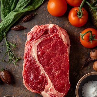 Rind, Schulter, Braten 'well done', im Ofen gebraten (ohne Zugabe von Fett und Salz)