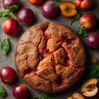 Plum cake, homemade, baked
