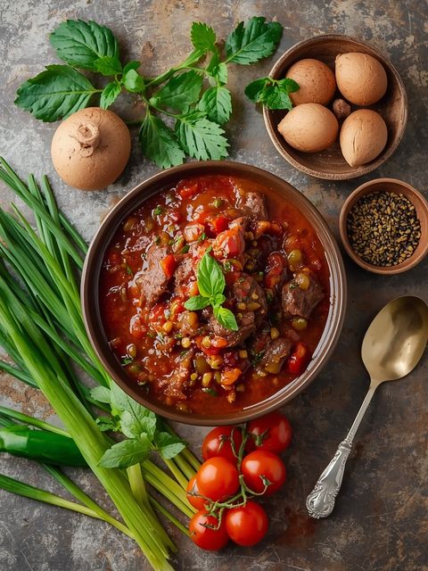 Lammbragout z sosem, przygotowany
