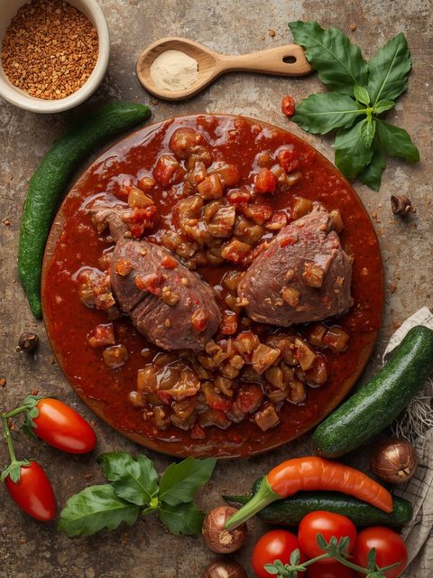 Lammragout mit Soße, zubereitet