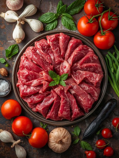 Beef, Vine Meat, Plated, Boiled (No Added Fat or Salt)