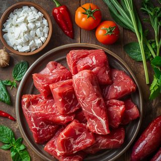 Rindfleisch, Weinrebenfleisch, überzogen, gekocht (ohne Zusatz von Fett und Salz)