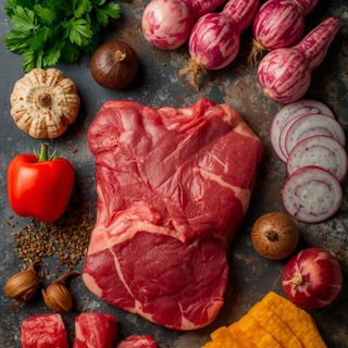 Rindfleisch, Weinrebenfleisch, mager, gekocht (ohne Zusatz von Fett und Salz)