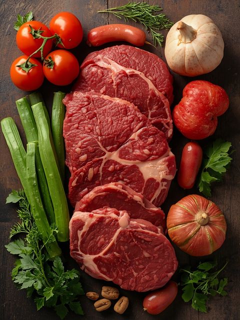 Beef, vine meat, lean, raw