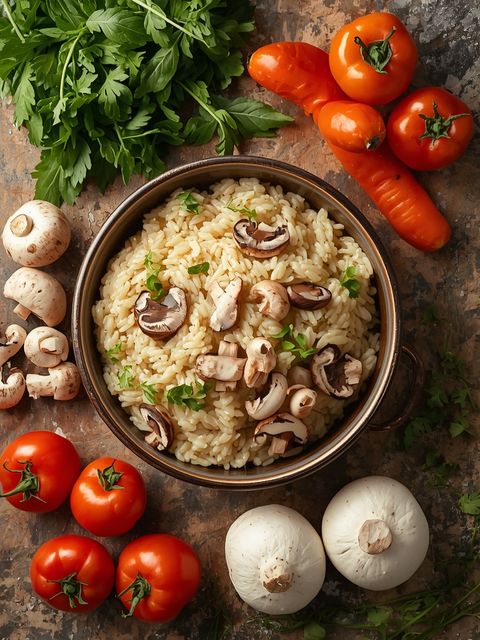 Grzyb risotto przygotowane