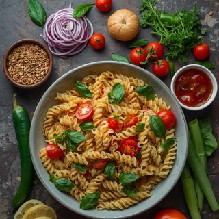 Pasta salad with French sauce