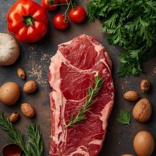 Rindfleisch (durchschnittl. exkl. Innereien, Rippensteak), roh