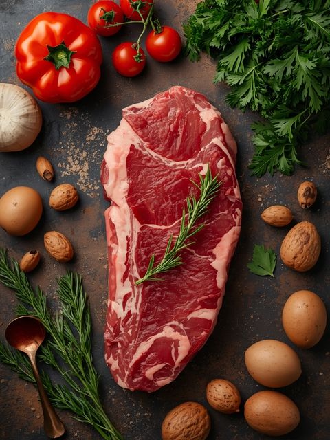 Rindfleisch (durchschnittl. exkl. Innereien, Rippensteak), roh
