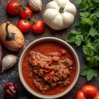 Ragout mit Sauce, zubereitet