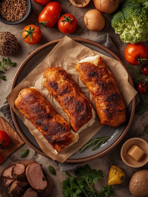 Cordon bleu with pork, fried