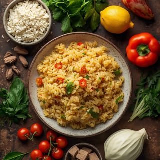 Risotto without cheese, prepared