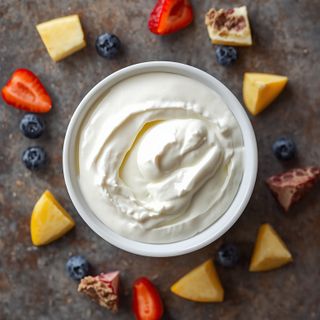 Soya yogurt, with fruit or flavour