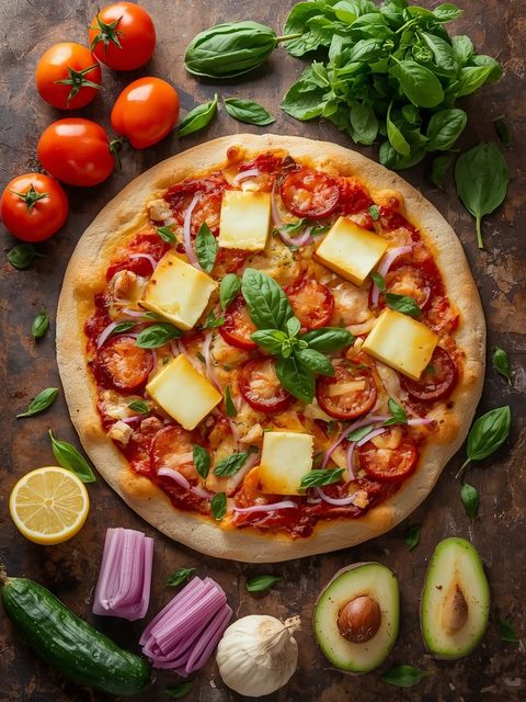 Pizza hawaii, pieczone
