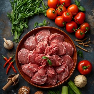 Riz Casimir mit Kalbfleisch, zubereitet