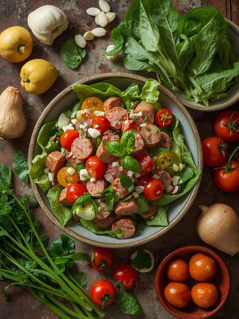 Wurstsalat, zubereitet