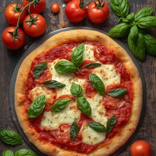 Pizza Margherita, Baked