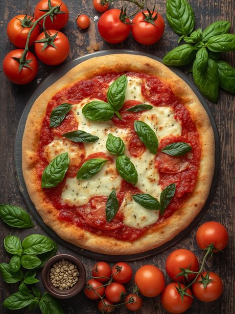 Pizza Margherita, Baked