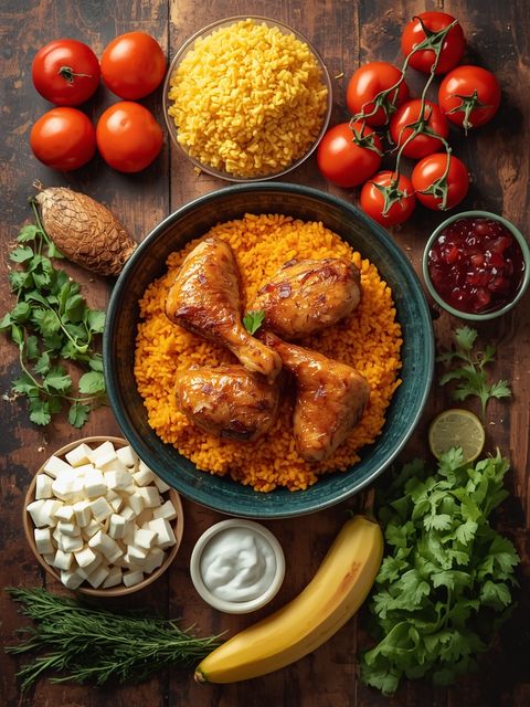 Riz casimir with poulet, prepared