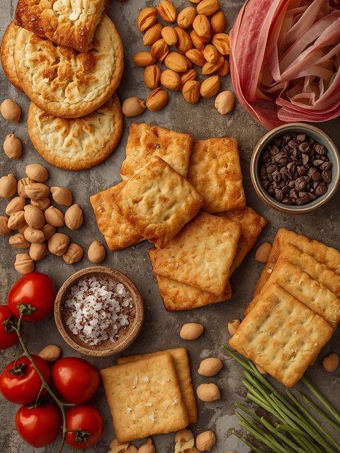 Cracker, salt pastries, apérogebäck