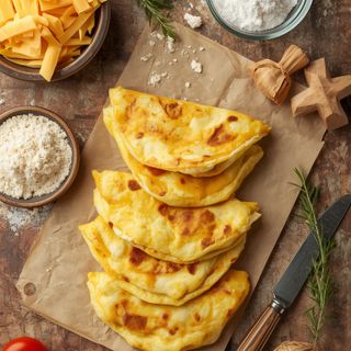 Mehlomeletts mit Käse, zubereitet