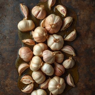 Knoblauch im Öl, abgetropft