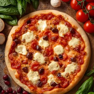 Pizza with sweet, baked
