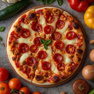 Pizza mit süßem, gebackenem