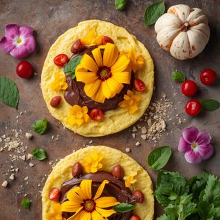 Blumenomelett mit Nutella, zubereitet