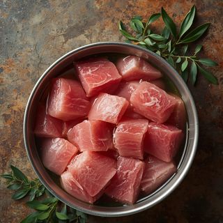 Tuna in water, drained