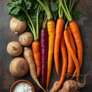 Wurzel- und Knollengemüse, gekocht (ohne Zusatz von Fett und Salz)