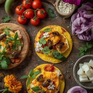 Flower omelets prepared with pollen