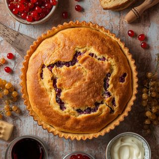 Currant cake, homemade (with sweet shortcrust pastry)